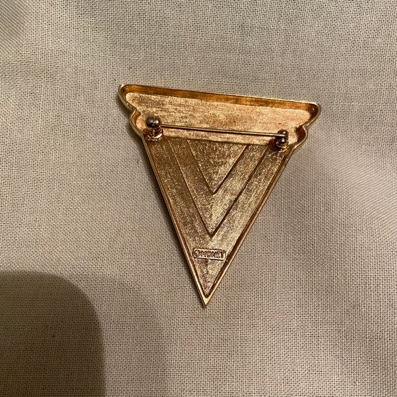 Vintage Triangle Art Deco Inspired Pin - Picture 4 of 8